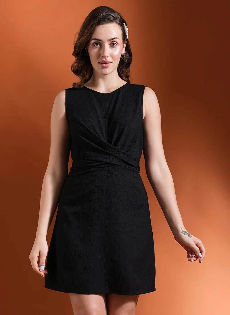 globus Globus Women V-Neck Sleeveless Fit & Flare Mini Party Dress